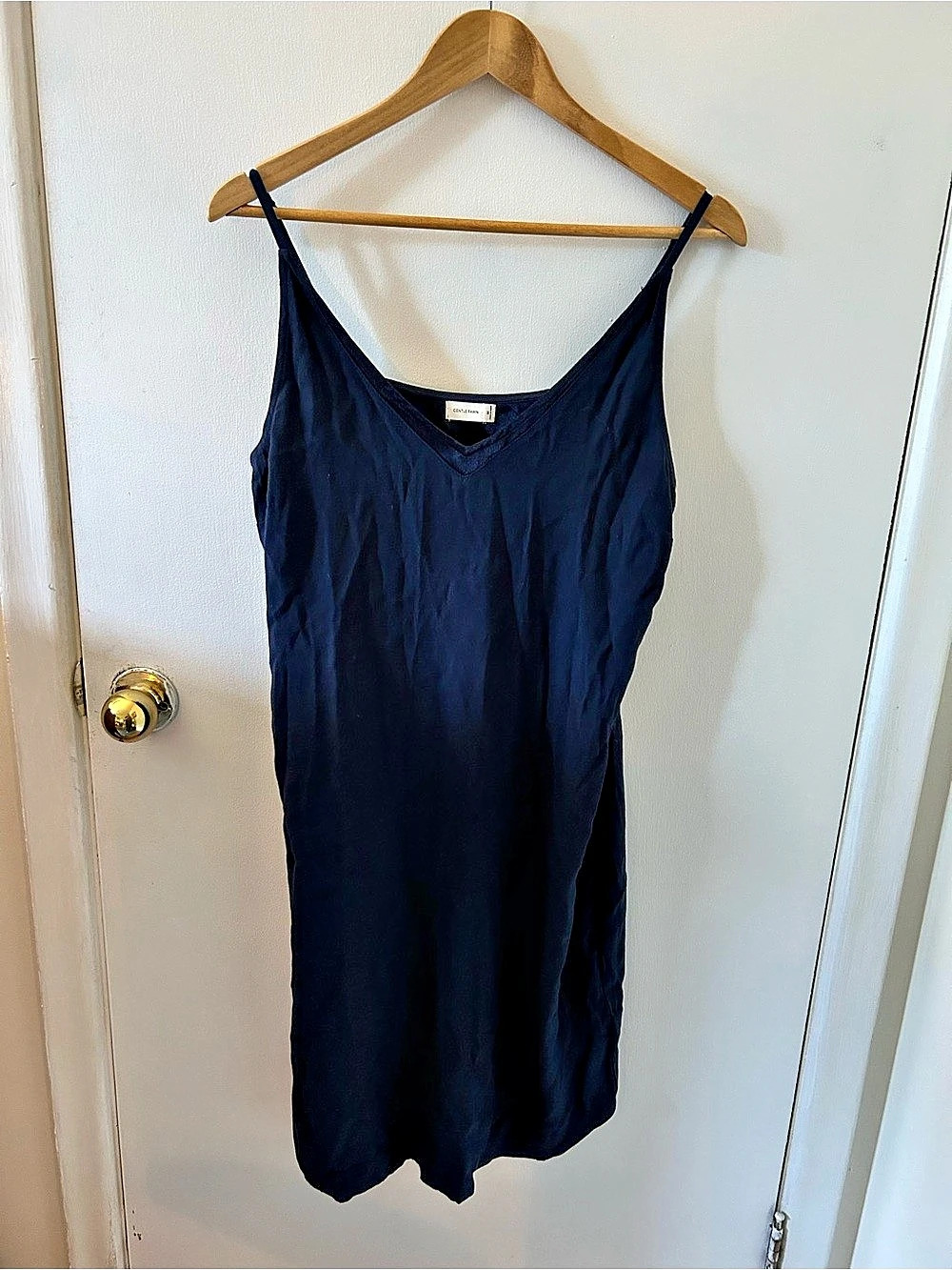 Gentle Fawn Navy V-Neck Midi Dress Size Small